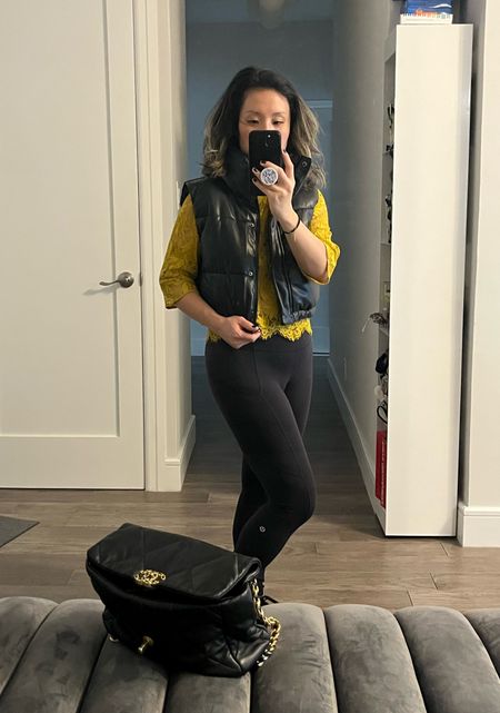 Threw this on. Faux leather puffer vest. I did my hair today. I feel like a whole new person. 

#LTKFind #LTKunder50 #LTKstyletip