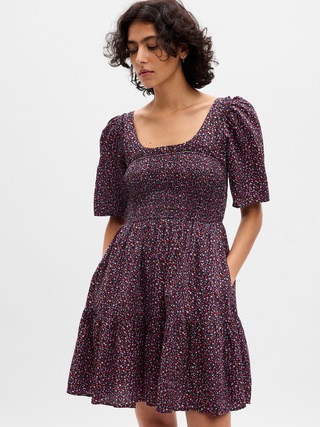 Puff Sleeve Smocked Mini Dress | Gap (US)