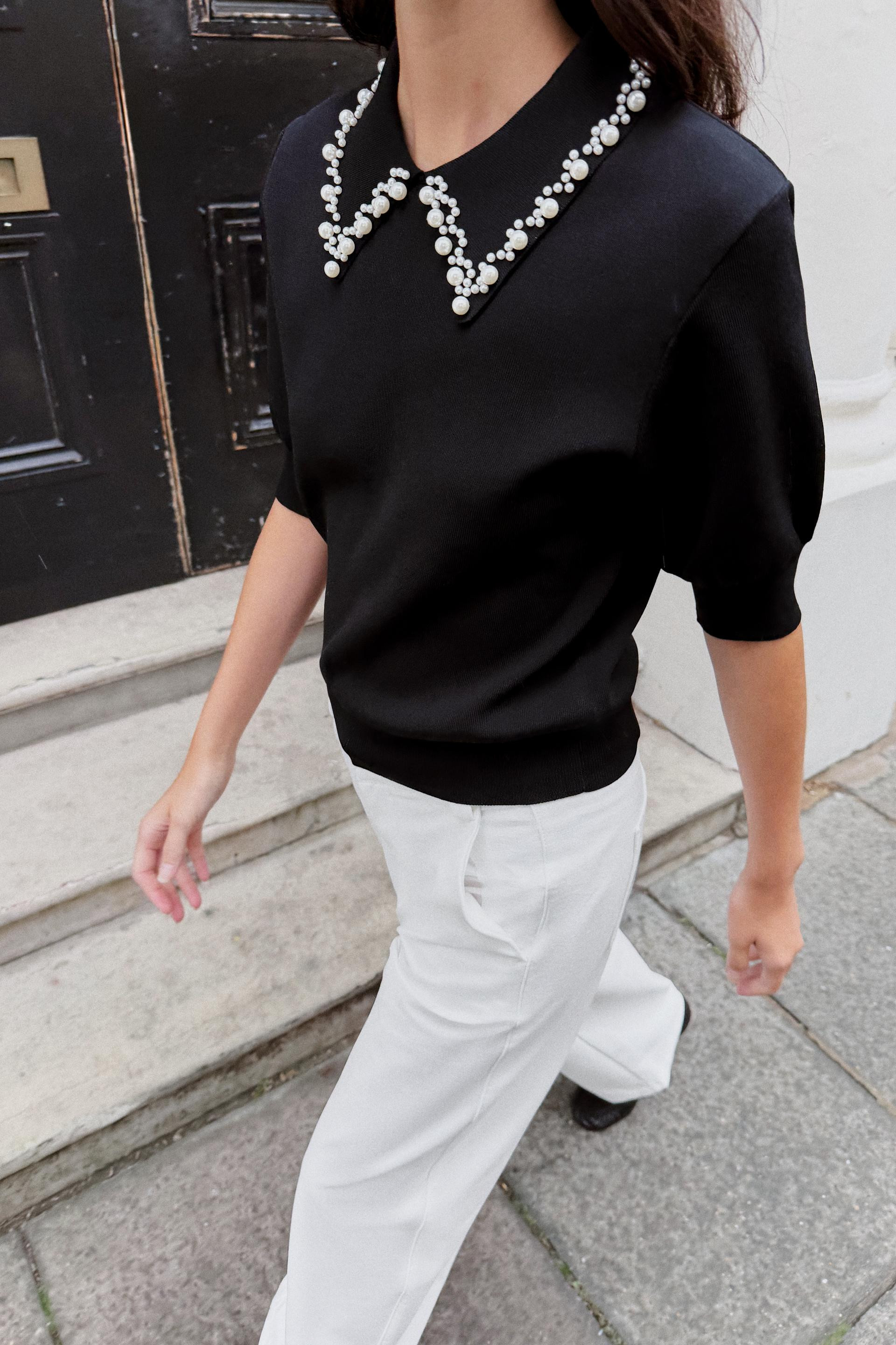 PEARL KNIT POLO | Zara US