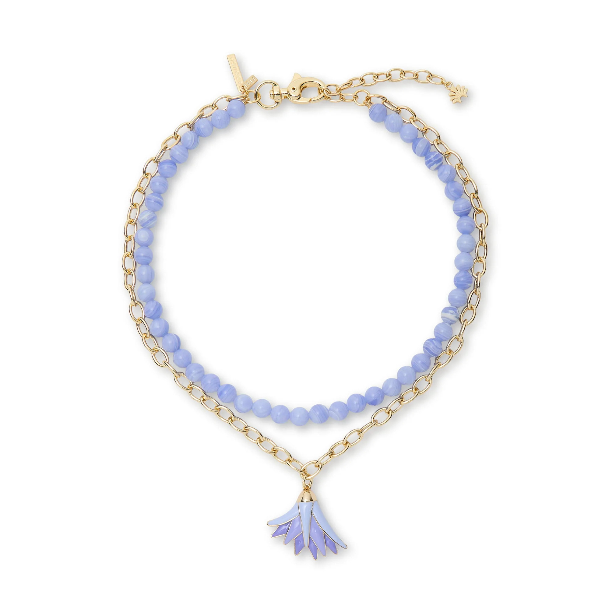 LAVENDER ENAMEL LOTUS  NECKLACE SET | LELE SADOUGHI