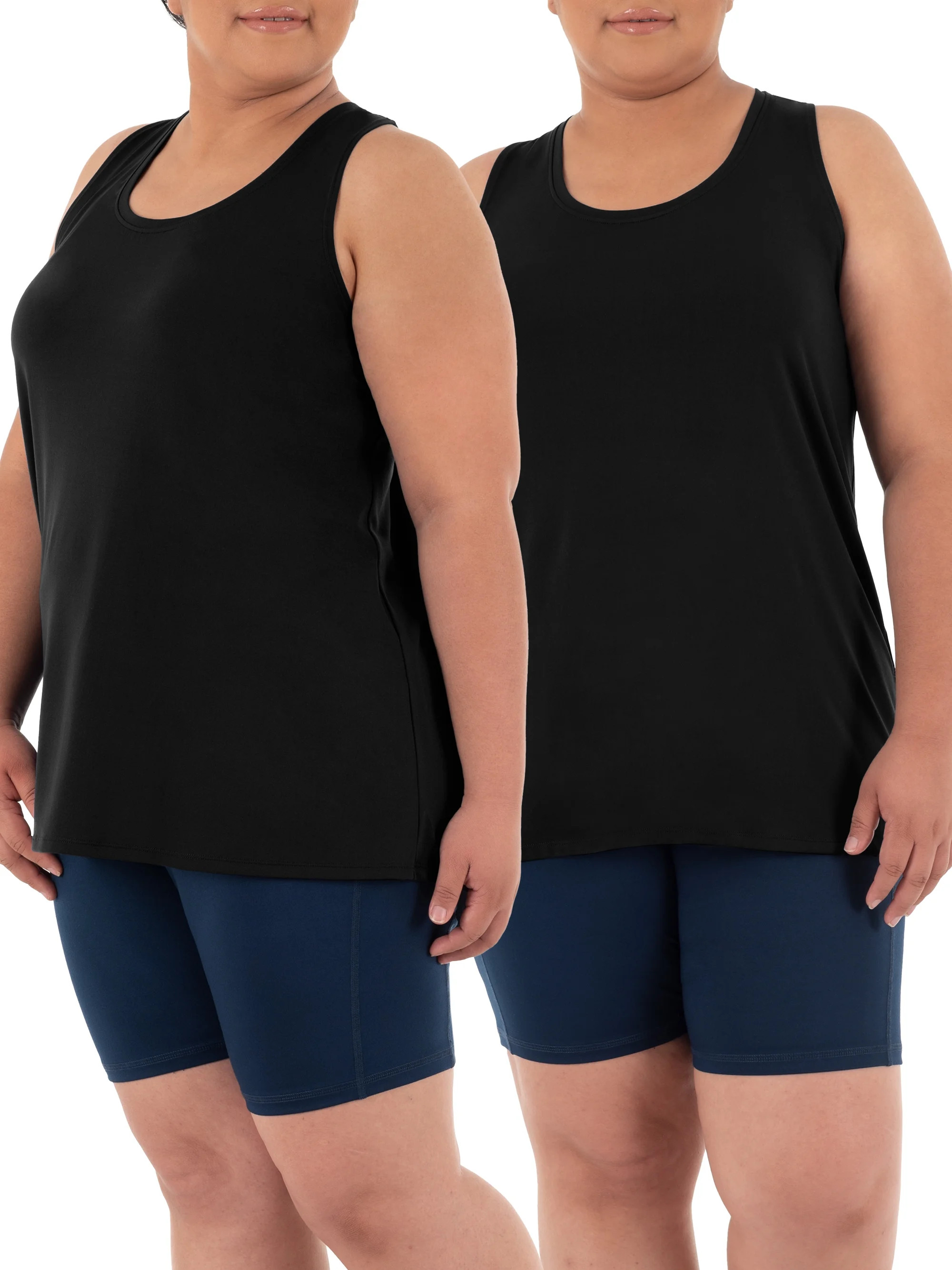 Athletic Works Women's Plus Size Active Tank, 2-Pack Bundle - Walmart.com | Walmart (US)