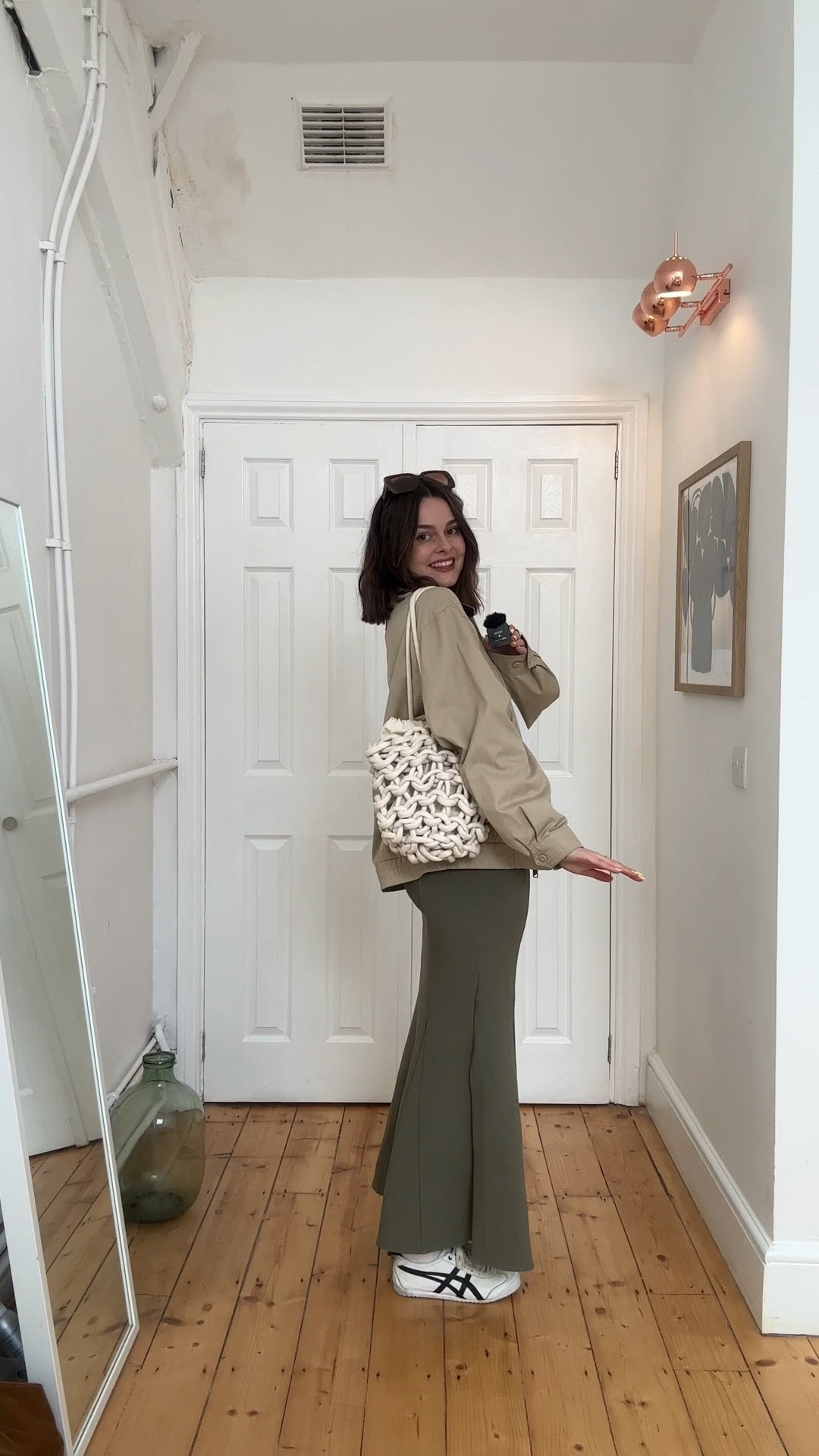 & Other stories, Allenina, Onitsuka tiger, Carhartt, Asos, transitional outfit, transitional style, spring outfit, spring fashion, tie front top, white blouse, maxi skirt, khaki skirt, vintage jacket, woven bag, bomber jacket, spring outfits, outfit ideas

#LTKeurope #LTKSeasonal #LTKstyletip