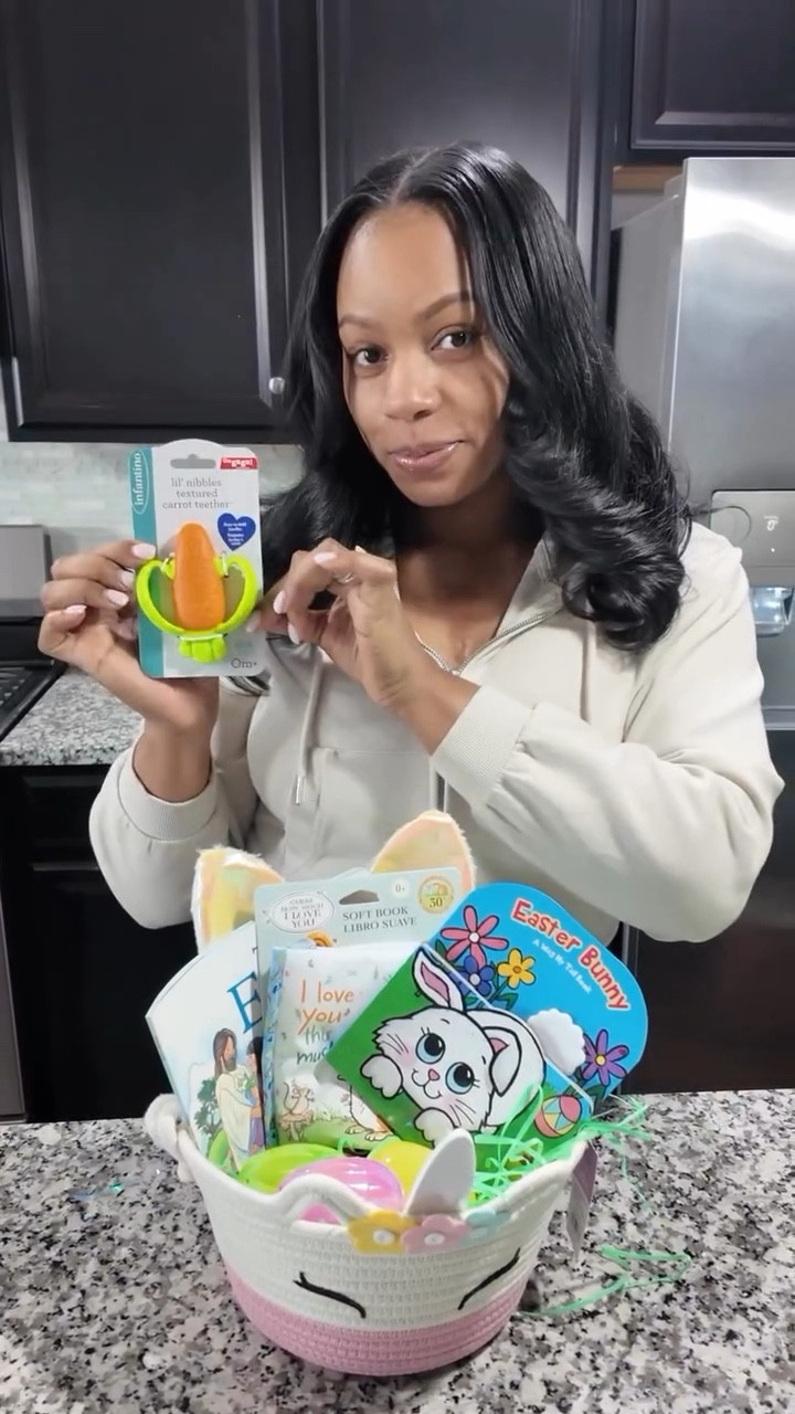 Had too much fun putting together Brixy’s first Easter basket! From the bunny ears to the cutest carrot teether—you know we had to make it festive and functional for our 4-month-old 🥹.

Everything we used is linked on our LTK to help you get your little one ready for Easter!

#FirstEaster #EasterBasketIdeas #LTKbaby #babysfirsteaster #momlife #blackmoms #newmom #eastergifts #firsttimemom #fridamom