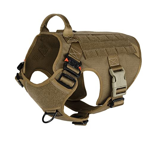ICEFANG Tactical Dog Harness ,2X Metal Buckle,Working Dog MOLLE Vest with Handle,No Pulling Front Le | Amazon (US)