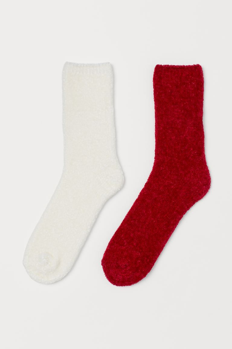 2-pack chenille socks | H&M (UK, MY, IN, SG, PH, TW, HK)