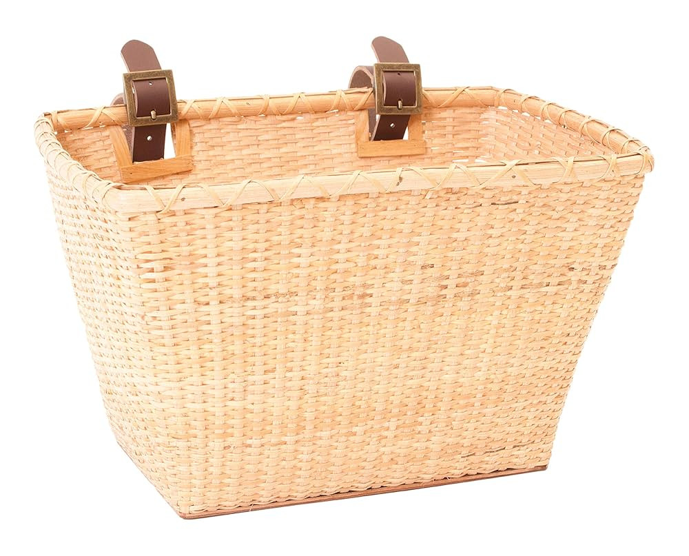 Retrospec Bicycles Cane Woven Rectangular Toto Basket with Authentic Leather Straps and Brass Buc... | Amazon (US)