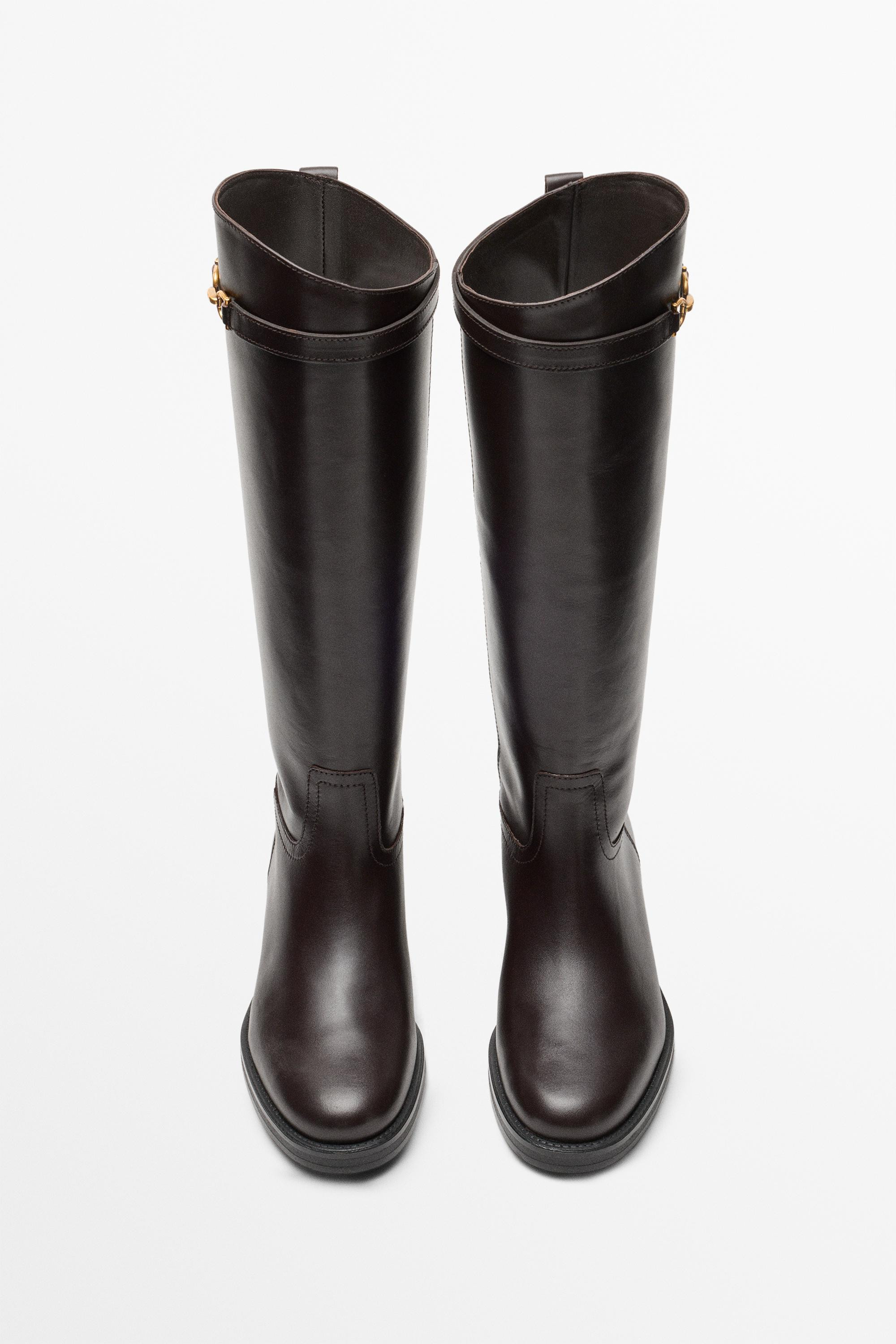 Leather riding boot | Massimo Dutti UK