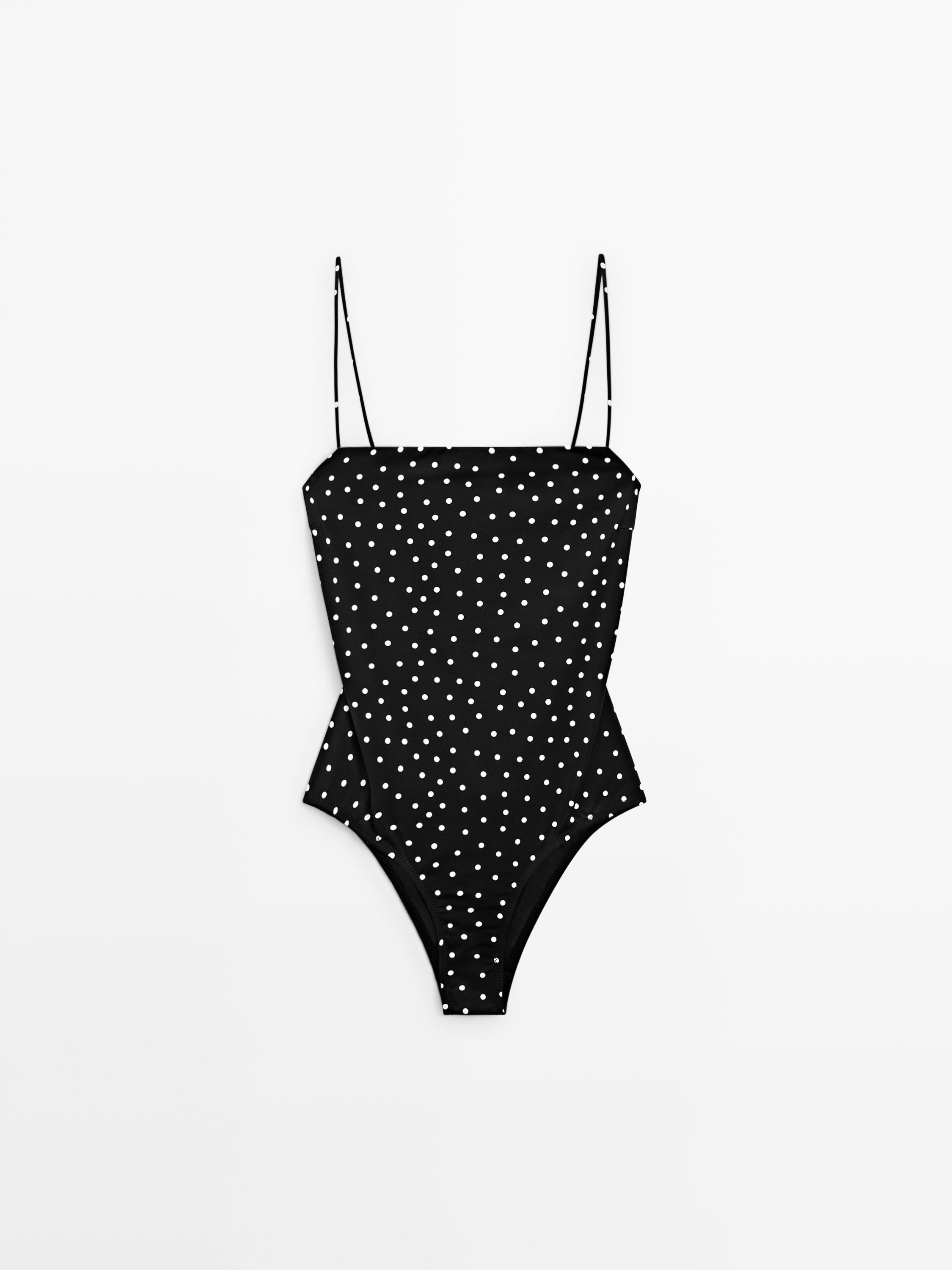 Polka dot print swimsuit | Massimo Dutti UK