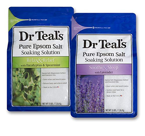 Dr Teal's Epsom Salt Bath Soaking Solution, Eucalyptus and Lavender, 2 Count, 3lb Bags - 6lbs Total | Amazon (US)