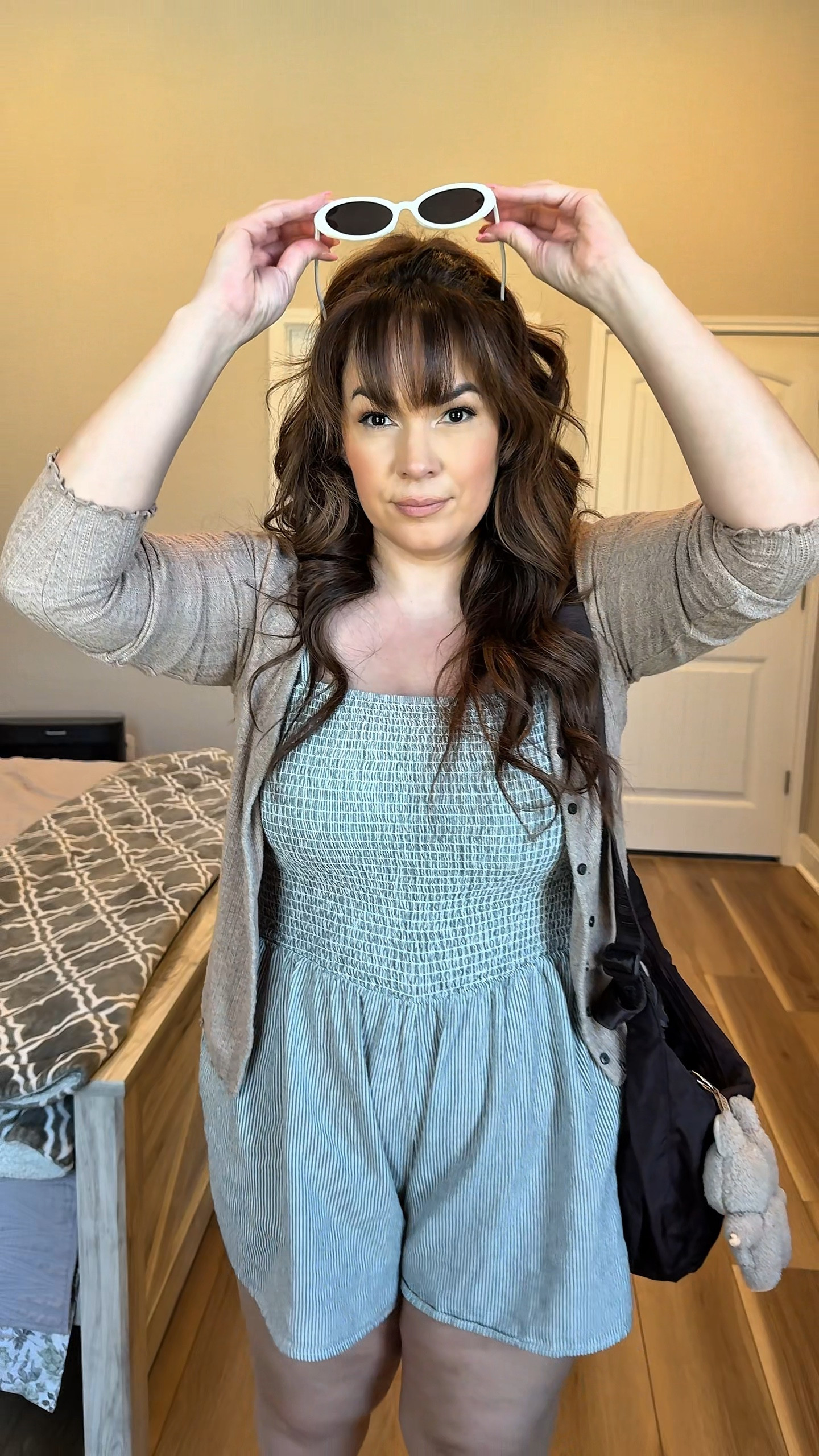 Spring midsize outfit inspo 

Cardigan old navy (linked similar)  
Romper target 
Bag baggu medium crescent bag 
Shoes converse 

I wear a size large 🫶🏼

#springoutfit #midsizeoutfit #over30


#LTKMidsize #LTKStyleTip #LTKSeasonal