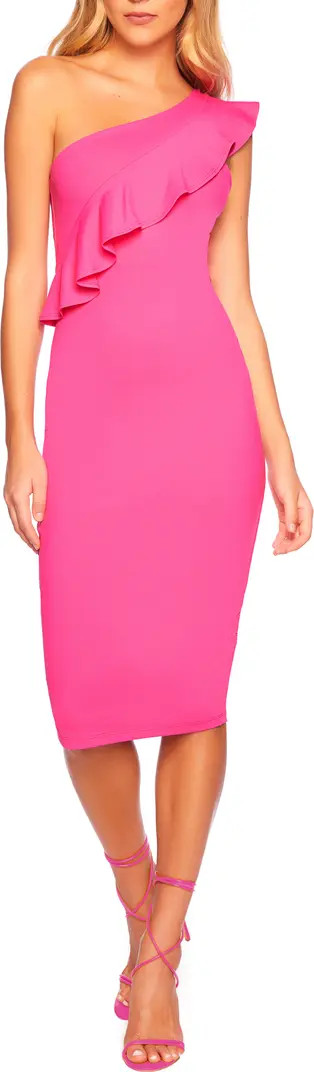 One-Shoulder Ruffle Cocktail Dress | Nordstrom