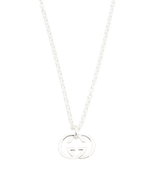 Made In Italy Sterling Silver Britt Logo Pendant Necklace | TJ Maxx