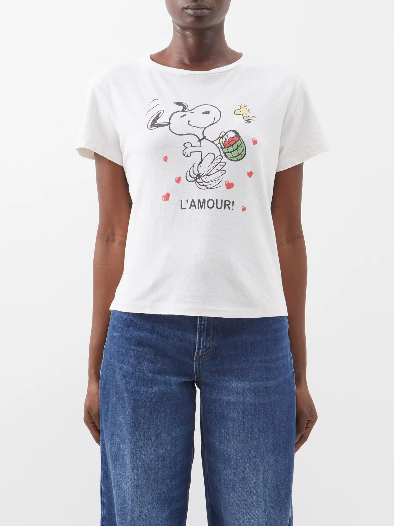 X Peanuts cotton-jersey T-shirt | Re/Done | Matches (US)
