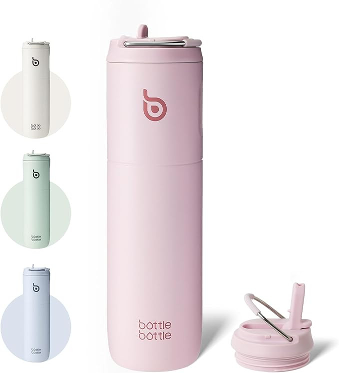 Bottle Bottle Stainless Steel Water Bottle 700ml with Straw and Lid Sports Insulated Metal Water ... | Amazon (UK)