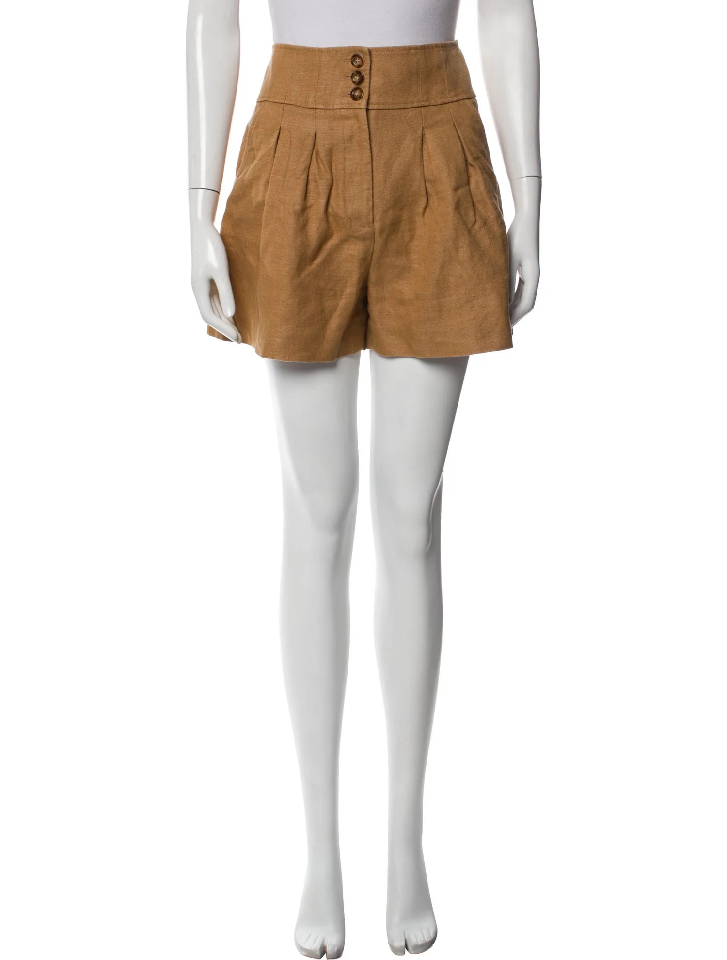 Veronica Beard Linen Mini Shorts - 12" Rise, Brown Shorts, Clothing - WV1418217 | The RealReal | The RealReal