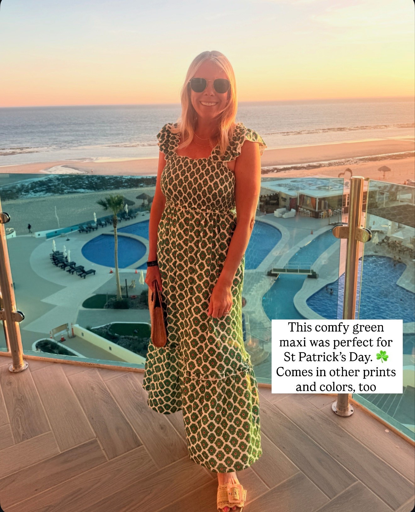 Size small green floral maxi dress beach vacation 

#LTKootd #LTKTravel #LTKOver40