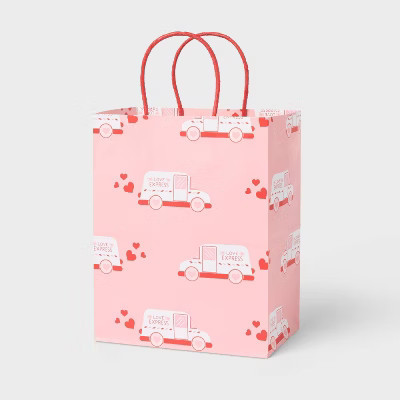 Small Valentines Day Love Express Van Gift Bag Pink - Spritz™ | Target