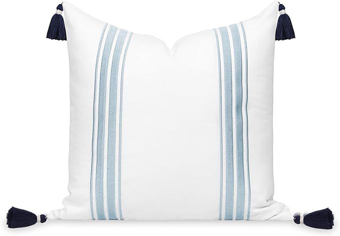 Hofdeco Premium Coastal Patio Indoor Outdoor Throw Pillow Cover Only, 20"x20" Water Repellent for... | Amazon (US)