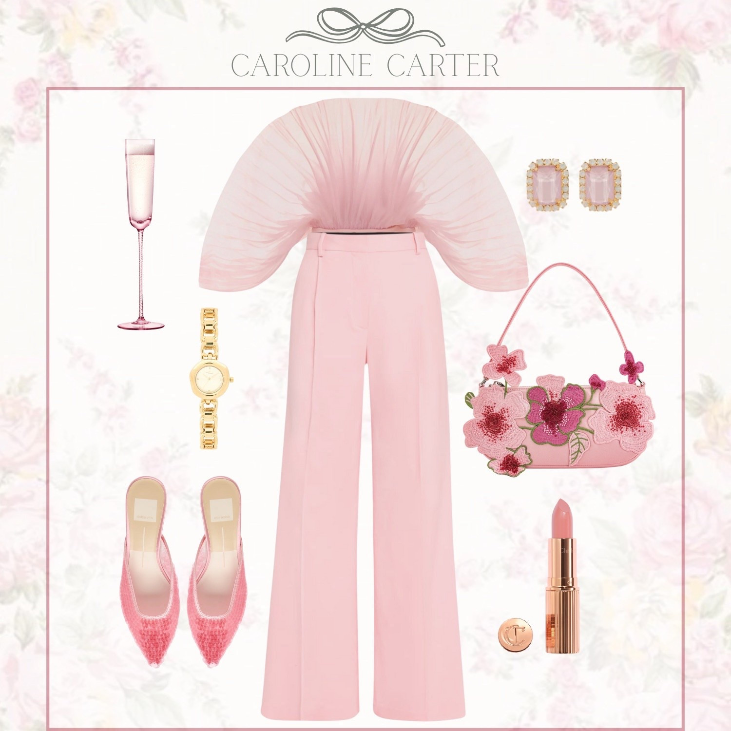 Pretty in pink for Valentine’s Day 💕 soft blush tones, romantic textures, and the sweetest details.

@Sephora @Neiman Marcus 
Valentine’s Day outfit, pink Valentine look, romantic style, blush pink outfit, date night outfit, feminine fashion, heart-day style, floral handbag, wide leg pants, LTK Valentine’s Day

#LTKSeasonal #LTKootd #LTKValentine
