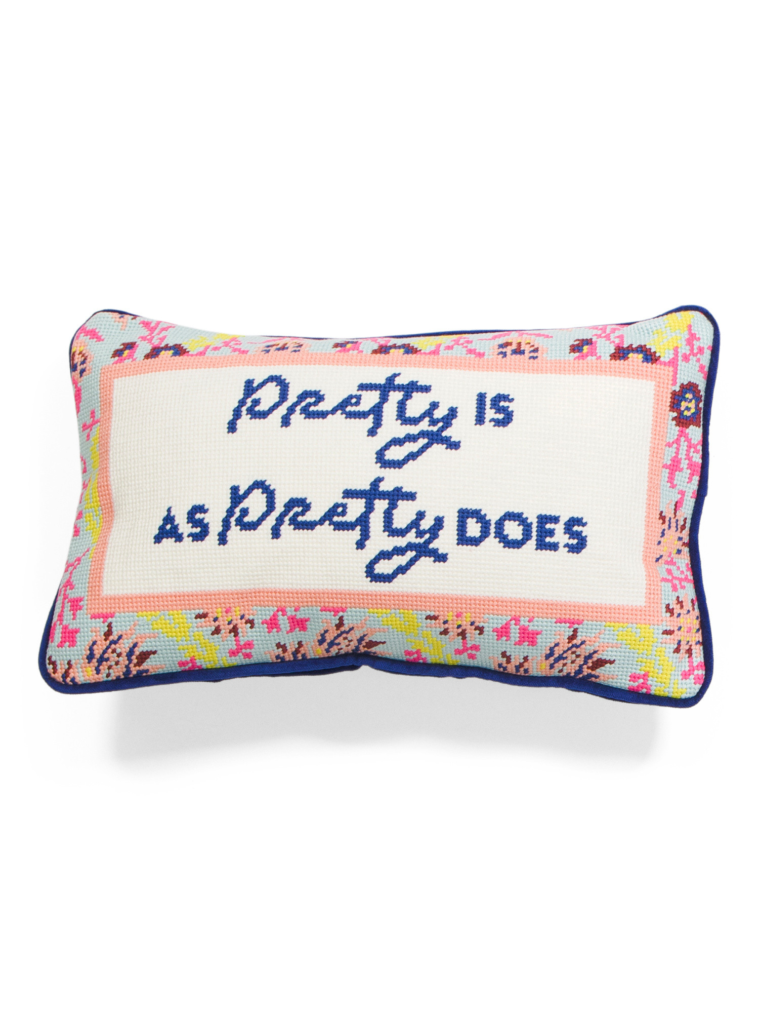 9x16 Pretty Is Needlepoint Pillow | TJ Maxx