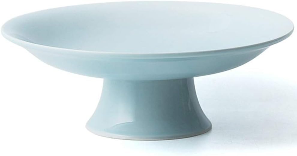 Ceramic Footed Bowl Round Pedestal Bowl Fruit Bowl Holder Dessert Display Stand Decorative for Kitchen Counter Centerpiece Table Decor Serving Fruit Tray L- 8.3" | Amazon (US)