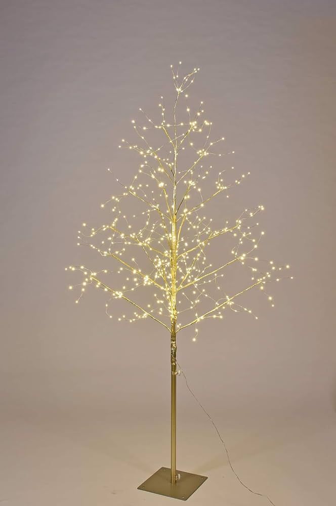 Queens of Christmas 6' LEDs Branch Tree, Gold/Warm White | Amazon (US)