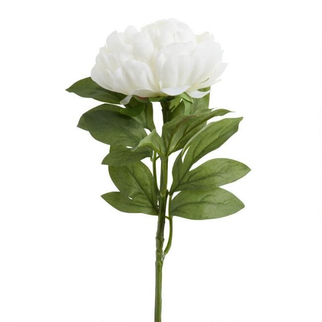 Pier Place Faux White Peony Stem | World Market