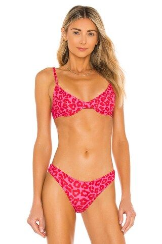 BEACH RIOT Camila Bikini Top in Famous High Risk Red Leopard from Revolve.com | Revolve Clothing (Global)