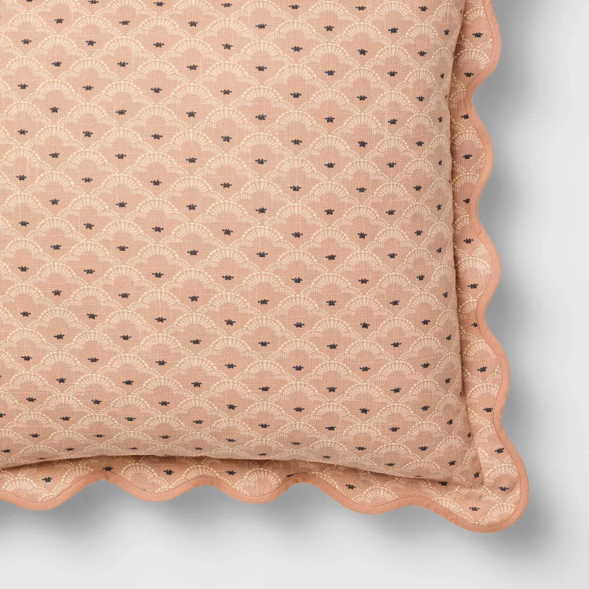 Square Geo Pattern with Scalloped Edge Peach - Threshold™ designed with Studio McGee | Target