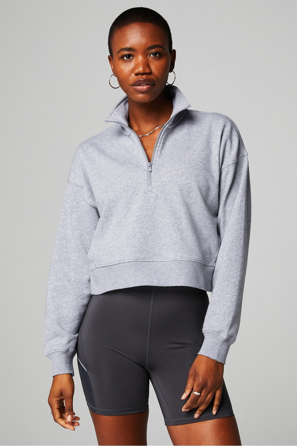 Year Round Terry Half Zip Sweatshirt | Fabletics - North America
