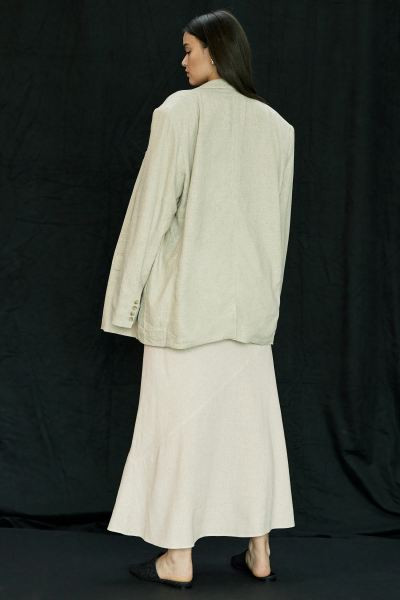 Long Flared Skirt - Light beige - Ladies | H&M US | H&M (US + CA)
