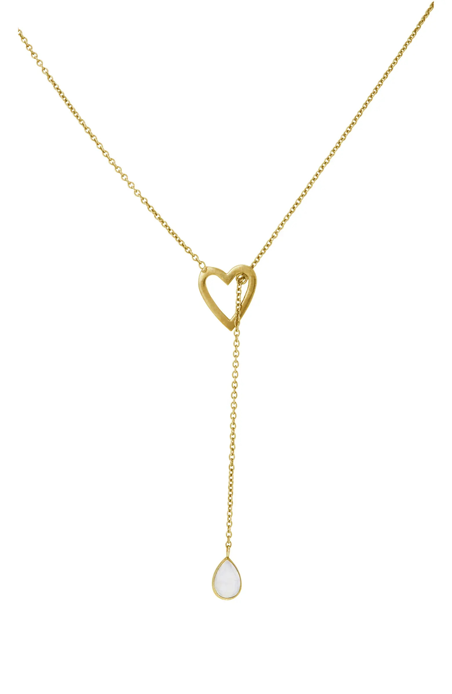 Open Heart & Moonstone Y-Necklace | Nordstrom Rack