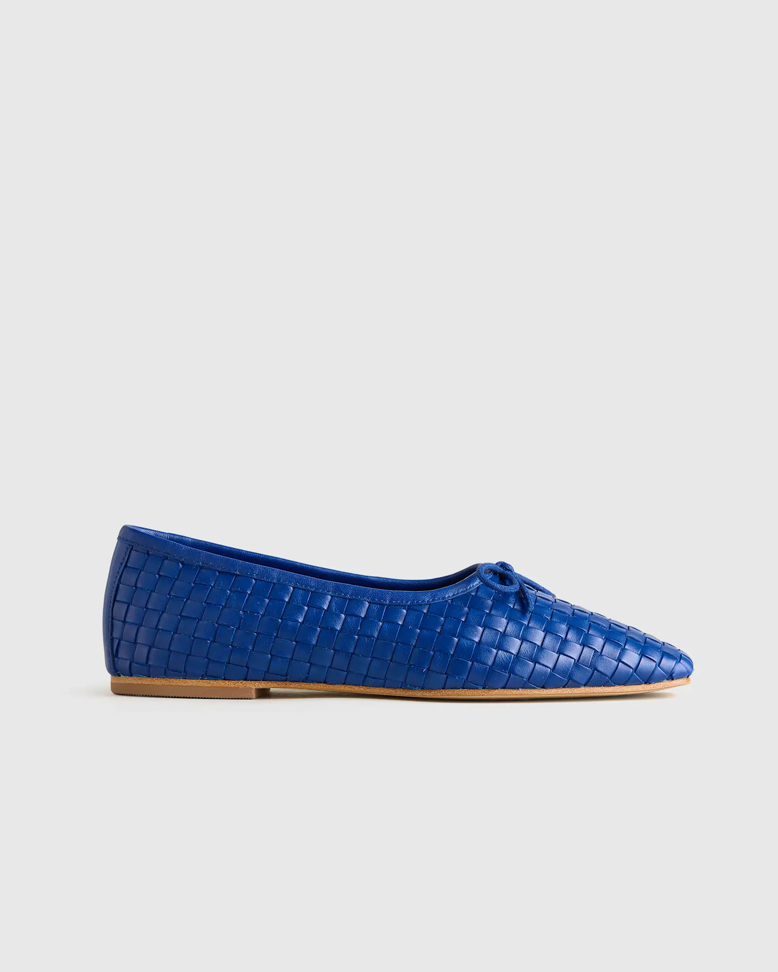 Italian Leather Handwoven Square Toe Ballet Flat | Quince