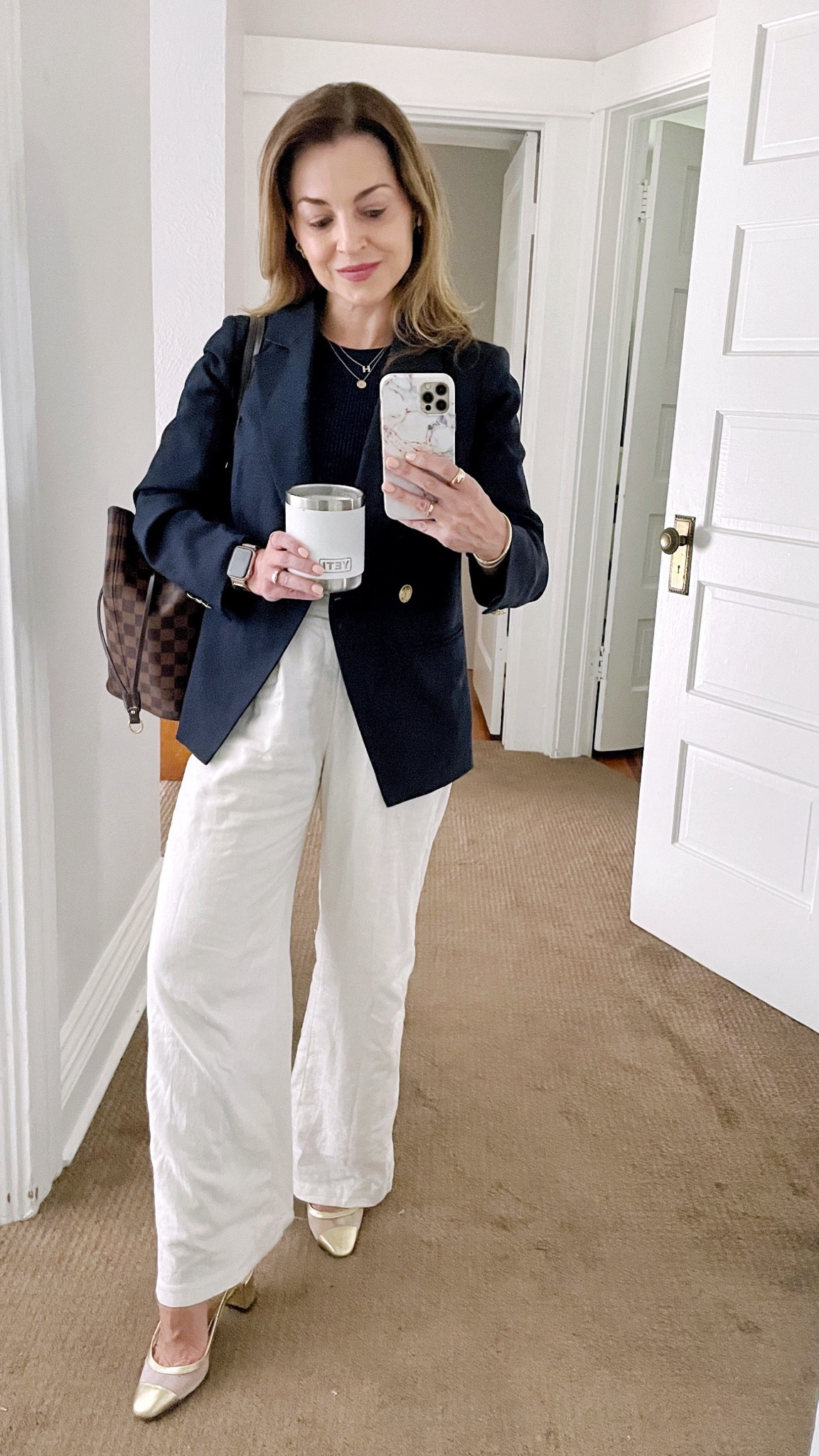 Realistic work outfit 
Top: XXS
Pants: XXS short
Blazer: 0P
Shoes: Millie in 5.5 

#LTKWorkwear
