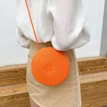 Mini Minimalist Circle Straw Bag | SHEIN