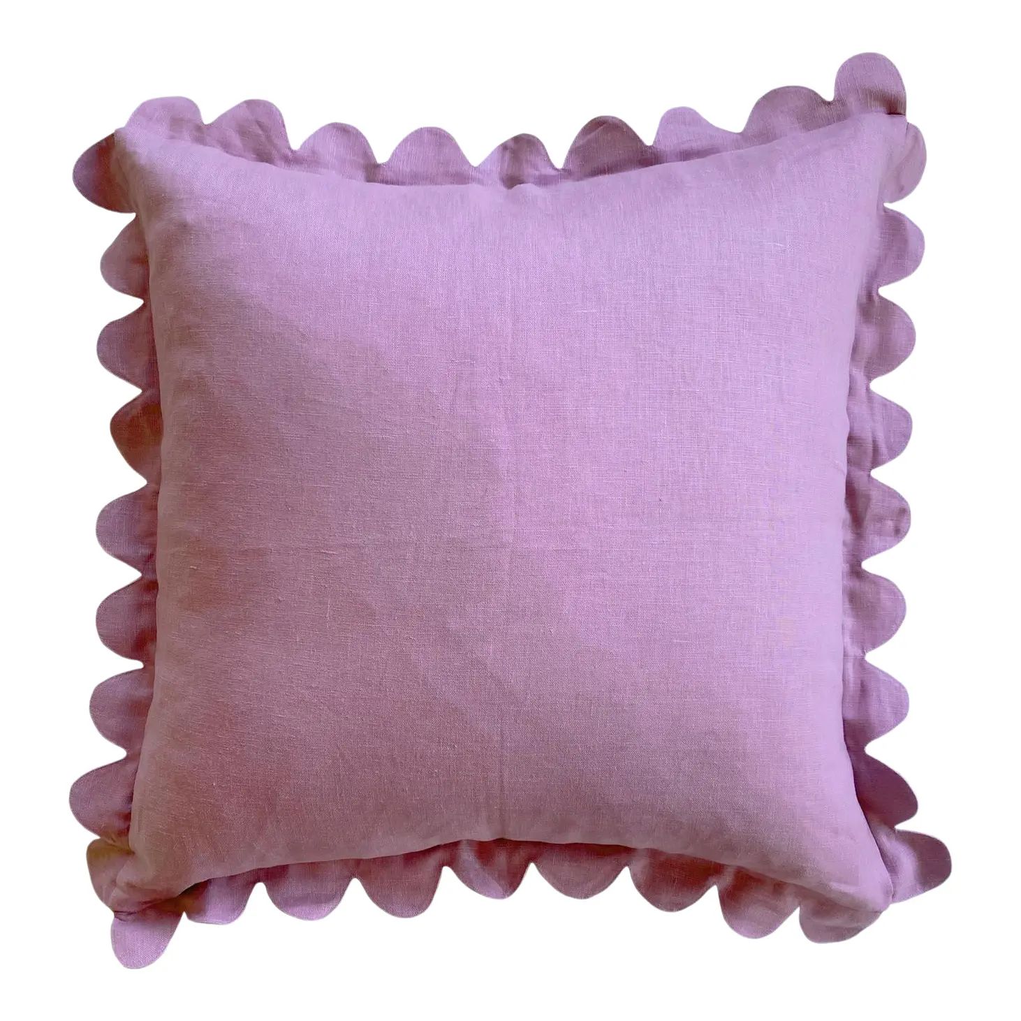 Carly Home Mulberry Scalloped Pillow | Chairish