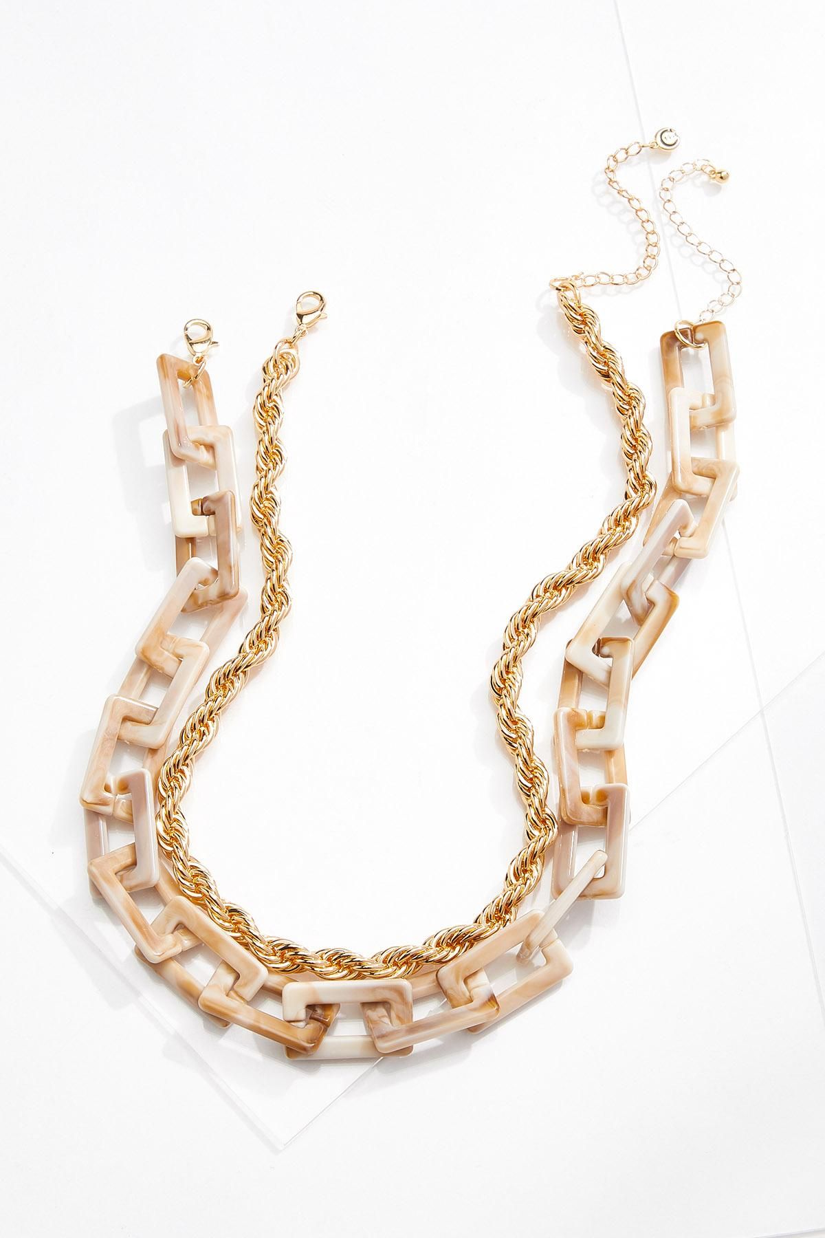 Lucite Link Chain Necklace Set | Cato Fashions