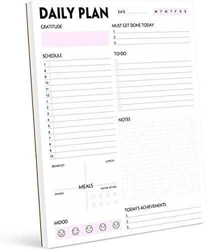 Daily Planner Notepad - Tear-Off Daily Planning Pad, Organizer with To Do Lists, Schedule, Appoin... | Amazon (US)