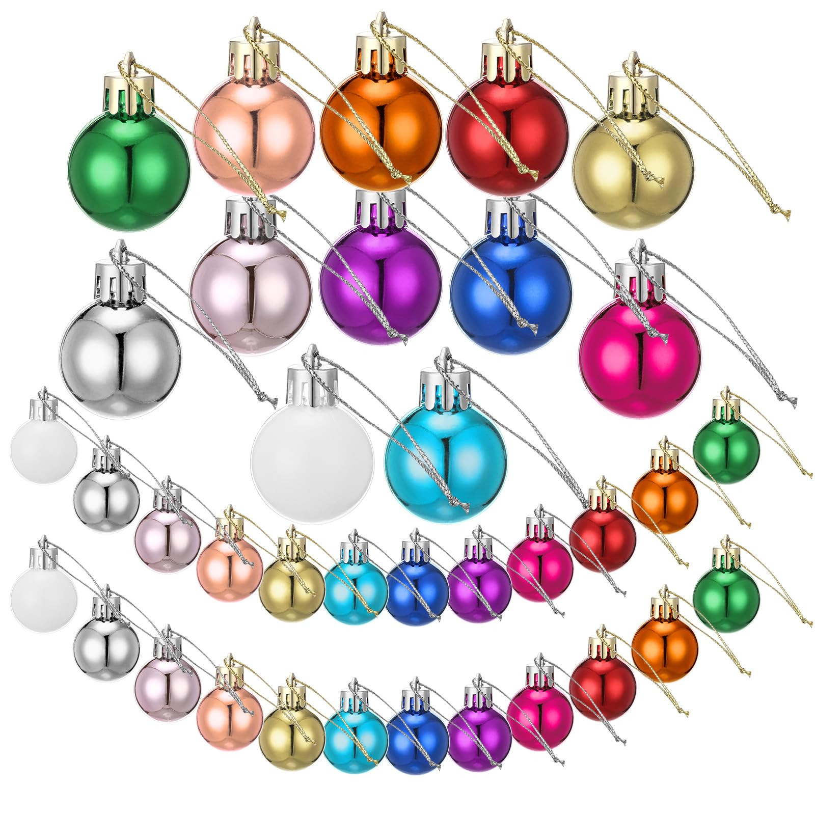 36 PCS Mini Christmas Ornament 1.2" Multicolor Christmas Ball Ornament Xmas Ball Tree Decorations... | Amazon (US)