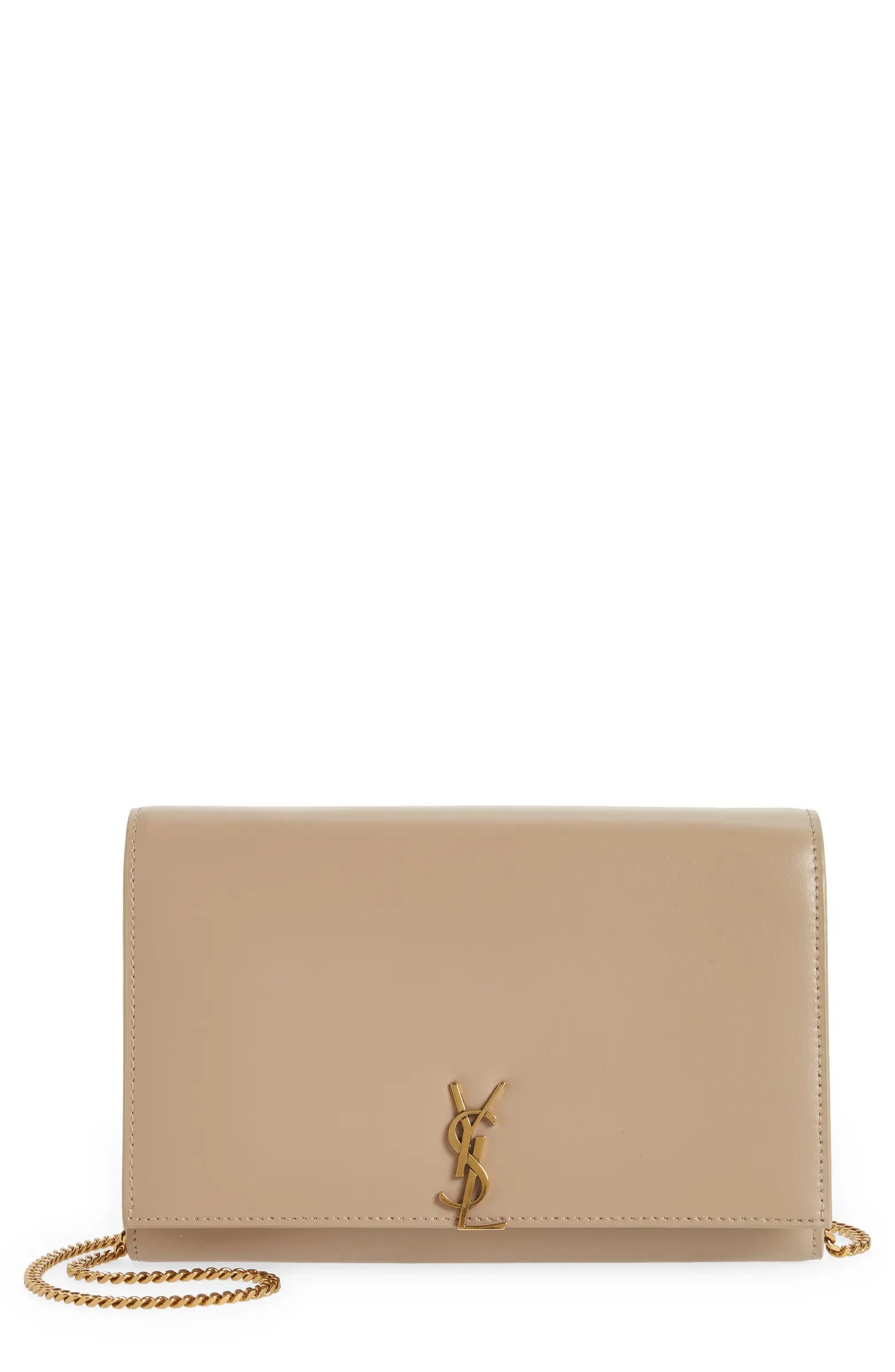 Saint Laurent Glossy Leather Wallet on a Chain | Nordstrom | Nordstrom