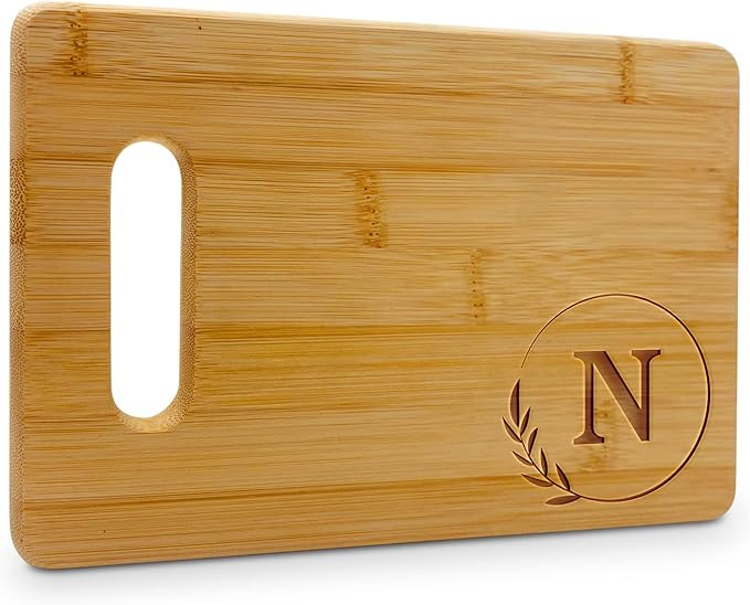 Personalized Cutting Boards - Small Monogrammed Engraved Cutting Board (N) - 9x6 Customized Bambo... | Amazon (US)