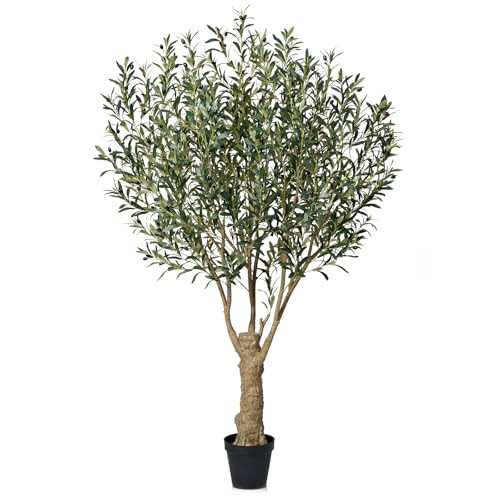 VeriNatural Olive Tree Artificial 7FT Tall - UV Resistant Faux Olive Trees with Strong Trunk for Outdoor - Large Potted Silk Fake Plant for Indoor Home Living Room Office Patio Decor, VN160 | Amazon (US)