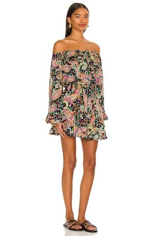 Luli Fama Luli Gypsy Off the Shoulder Ruffle Dress in Multicolor from Revolve.com | Revolve Clothing (Global)
