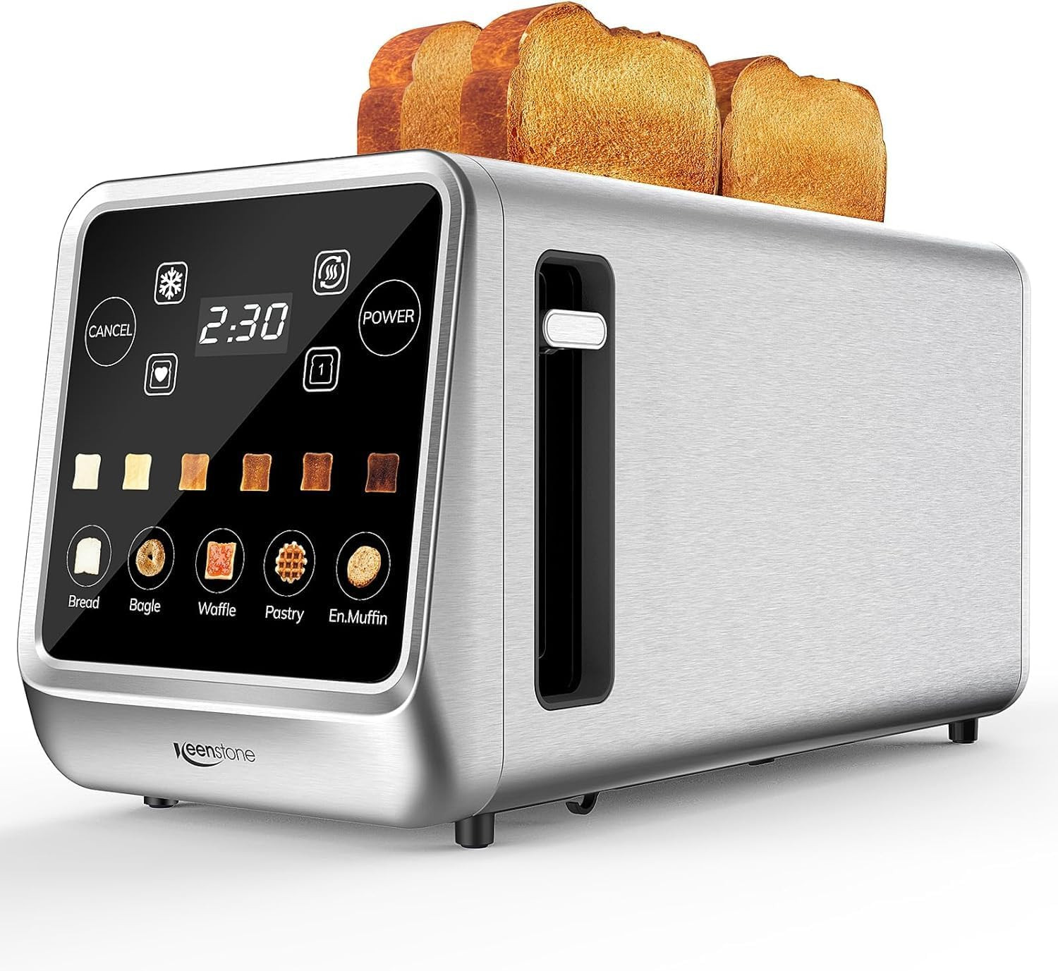Keenstone Toaster 4 Slice, Digital Smart Toaster with TouchScreen, Memory Function, Single Slot T... | Amazon (US)