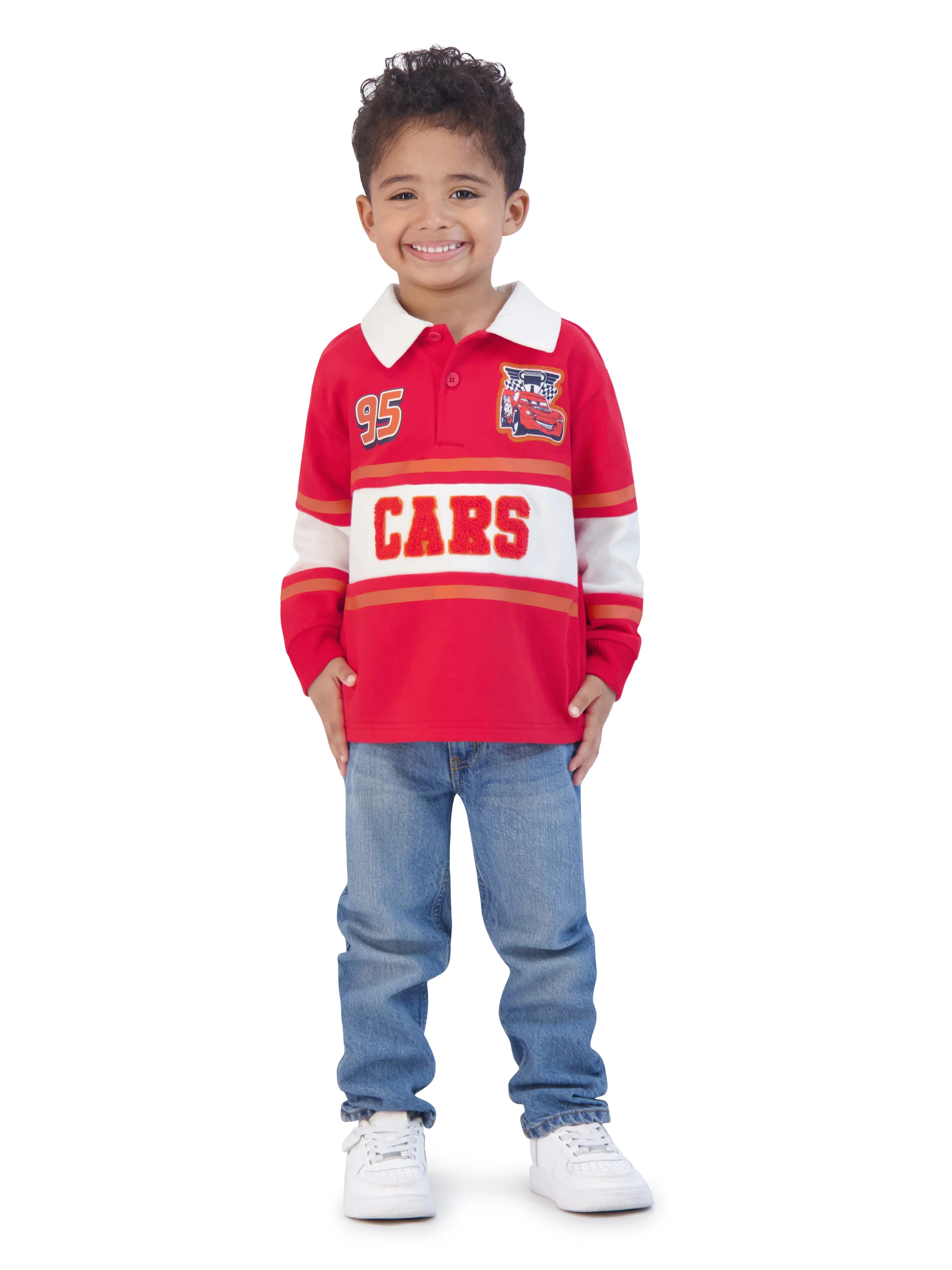 Cars Toddler Boy Long Sleeve Polo Shirt, Sizes 12 Months - 5T - Walmart.com | Walmart (US)