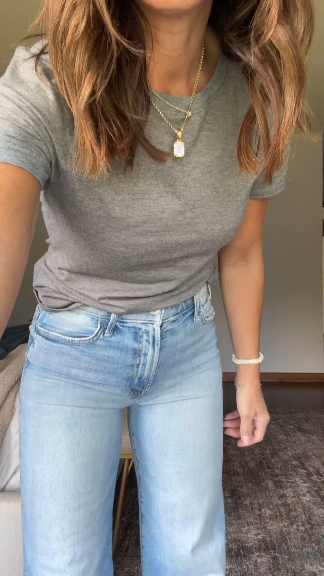 Must have everyday tee! The one you’ll reach for on repeat. 
Size small. 
Jeans tts, I cut the hem. 
Necklaces / use code: twopeasinablog

#LTKootd #LTKmomlife #LTKSeasonal