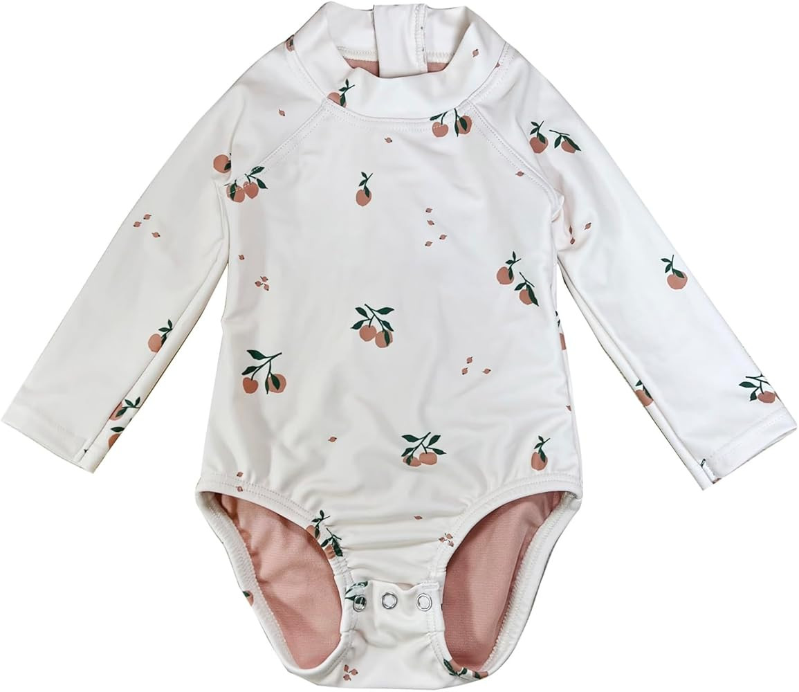 Girls One Piece Swimsuit Zipper Long Sleeve Rash Guard Green Striped Sunsuit Seersucker Bathing S... | Amazon (US)