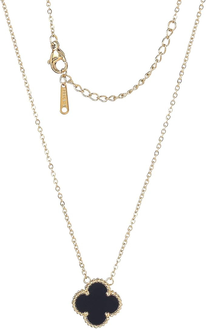 Clear Ant Lucky Clover Necklace for Women Girls 18K Gold Plated Fashion Cute Adjustable Hypoaller... | Amazon (US)