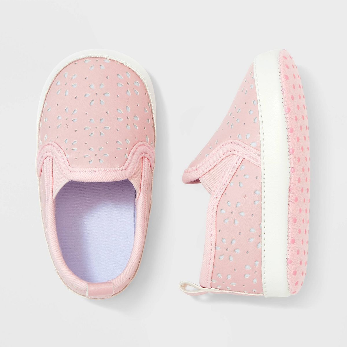 Baby Girls' Eyelet Slip-On Sneakers - Cat & Jack™ Pink | Target