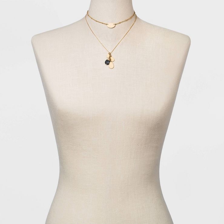 Semi-Precious Labradorite Layered Necklace - Universal Thread™ Gold | Target